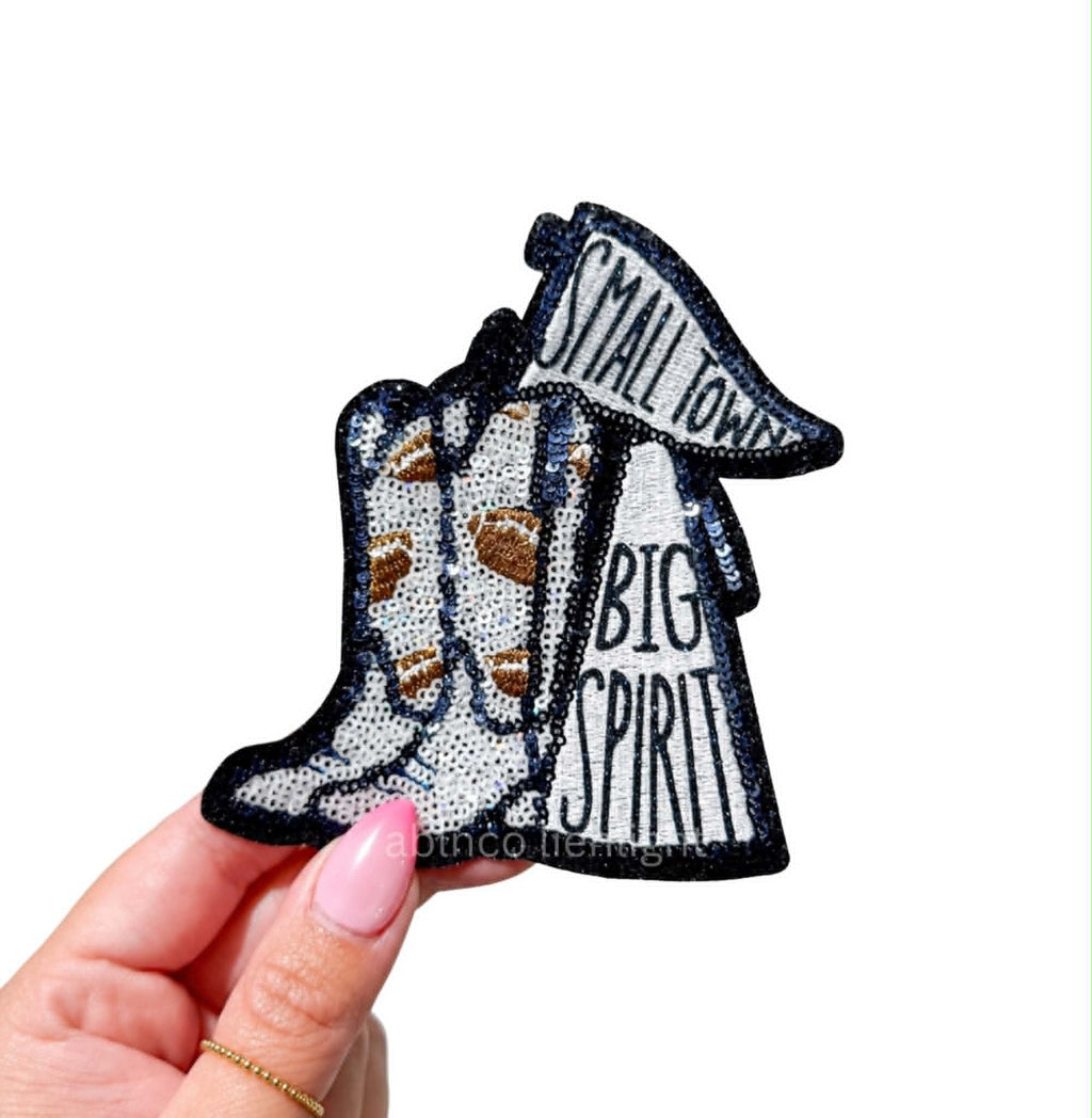 Small Town Big Spirit Football Sequin Patch Otto Trucker Hat