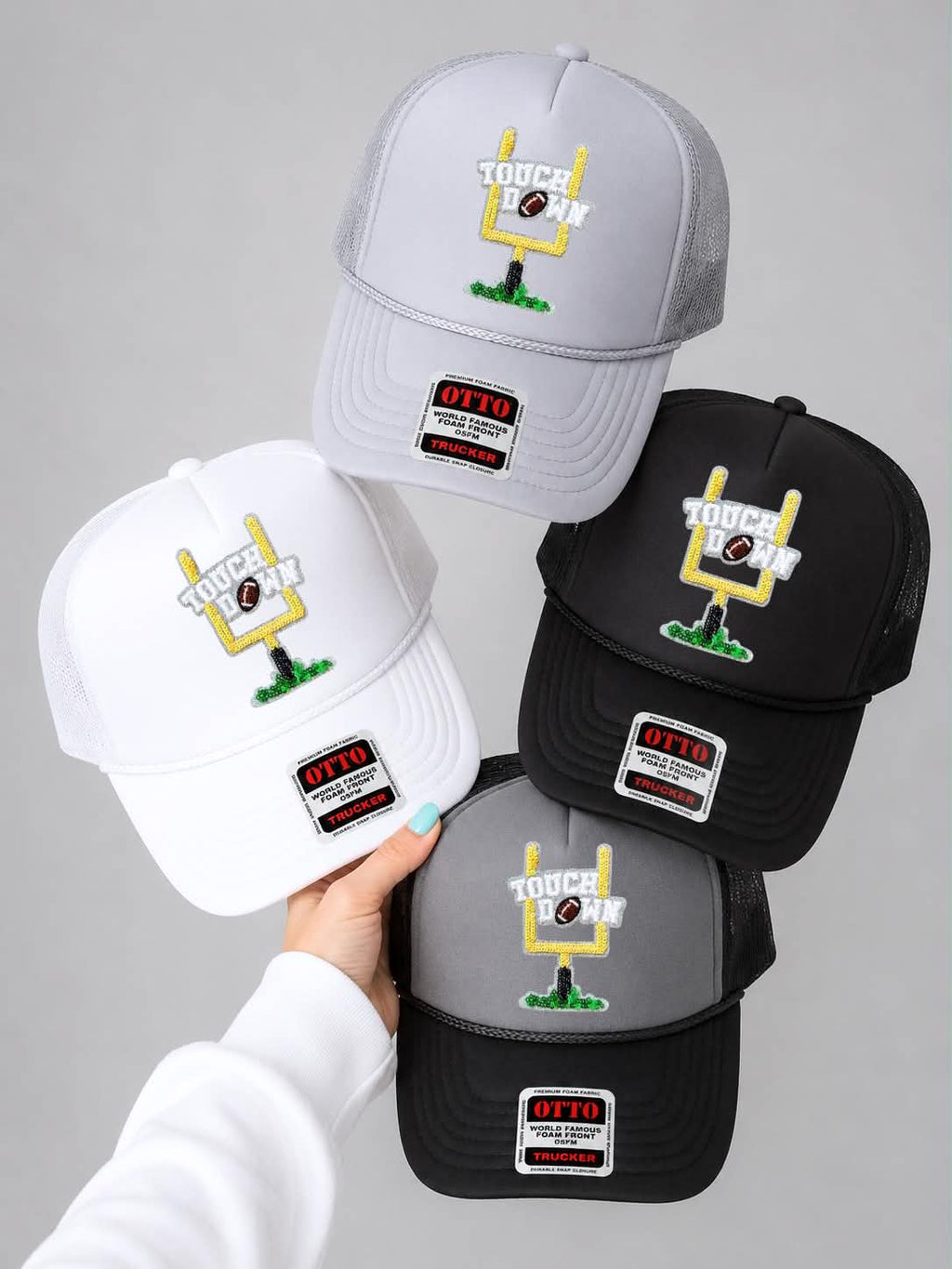 Touchdown Post Football Sequin Patch Otto Trucker Hat