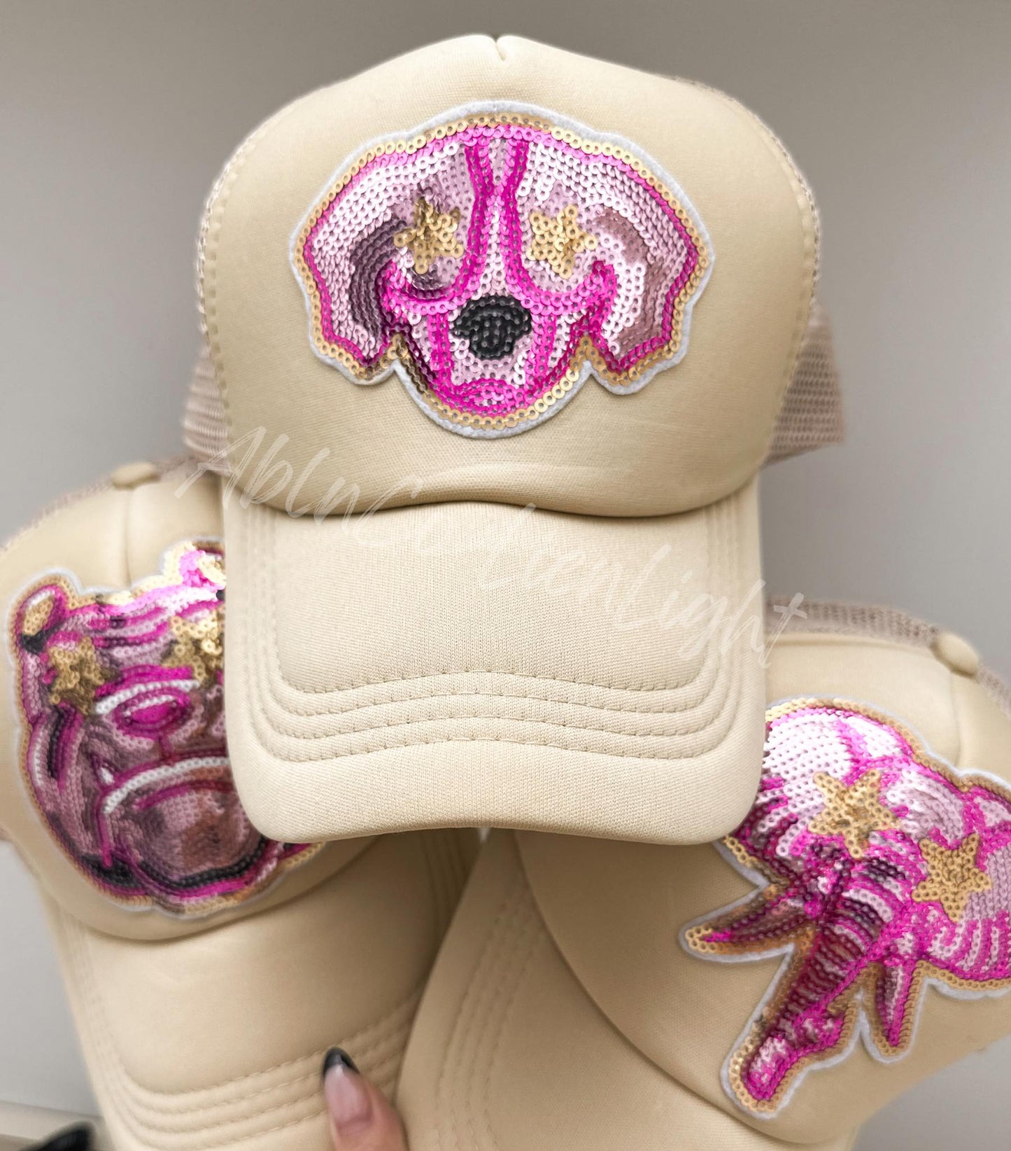 Preppy Pink Mascot™ Bulldog Trucker Hat