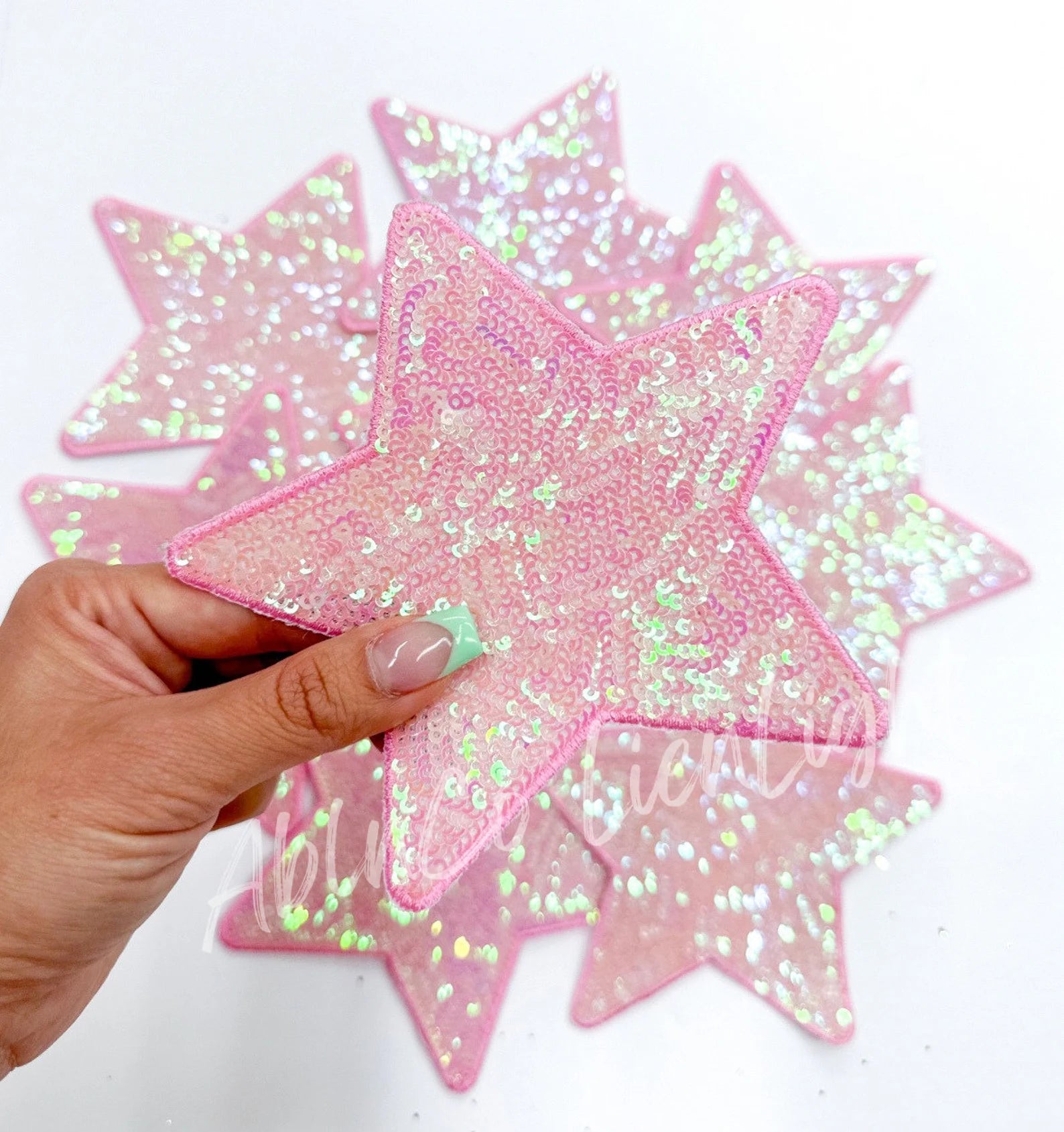 5” Light Pink Sequin Star Embroidery Patch – ABLNco