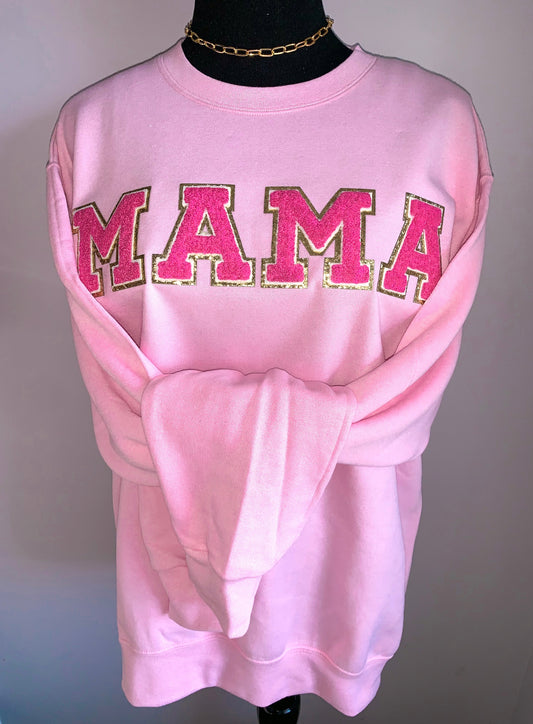 Mama Girl Mom Pink Sweatshirt