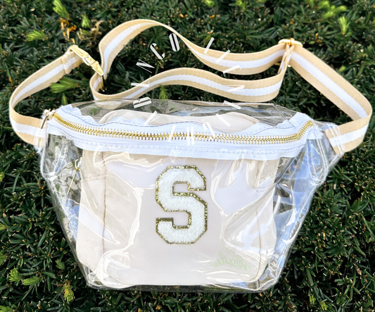 Clear Fanny Pack, Initial Patch Bag