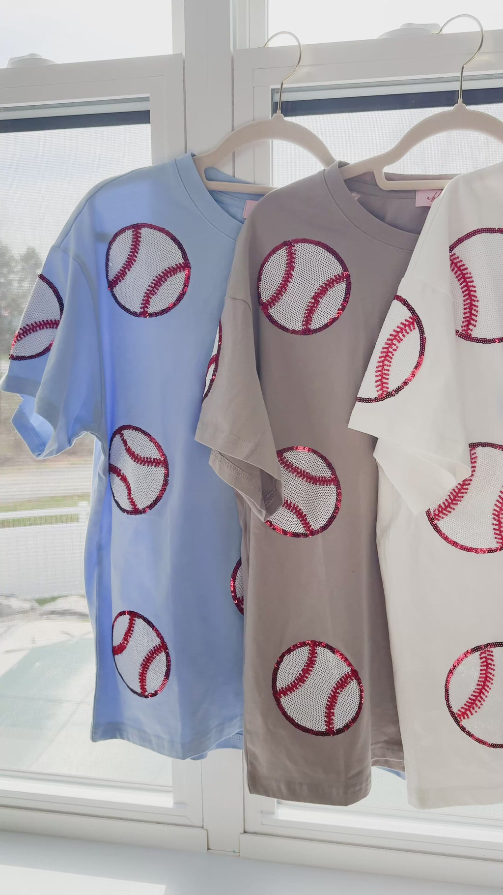 Baseball Tshirt Real Sequin Beading Randomize ( Please Read Description )
