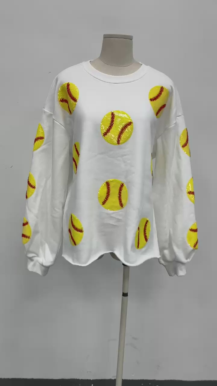 Softball Beadtubes Sequin Sweatshirt